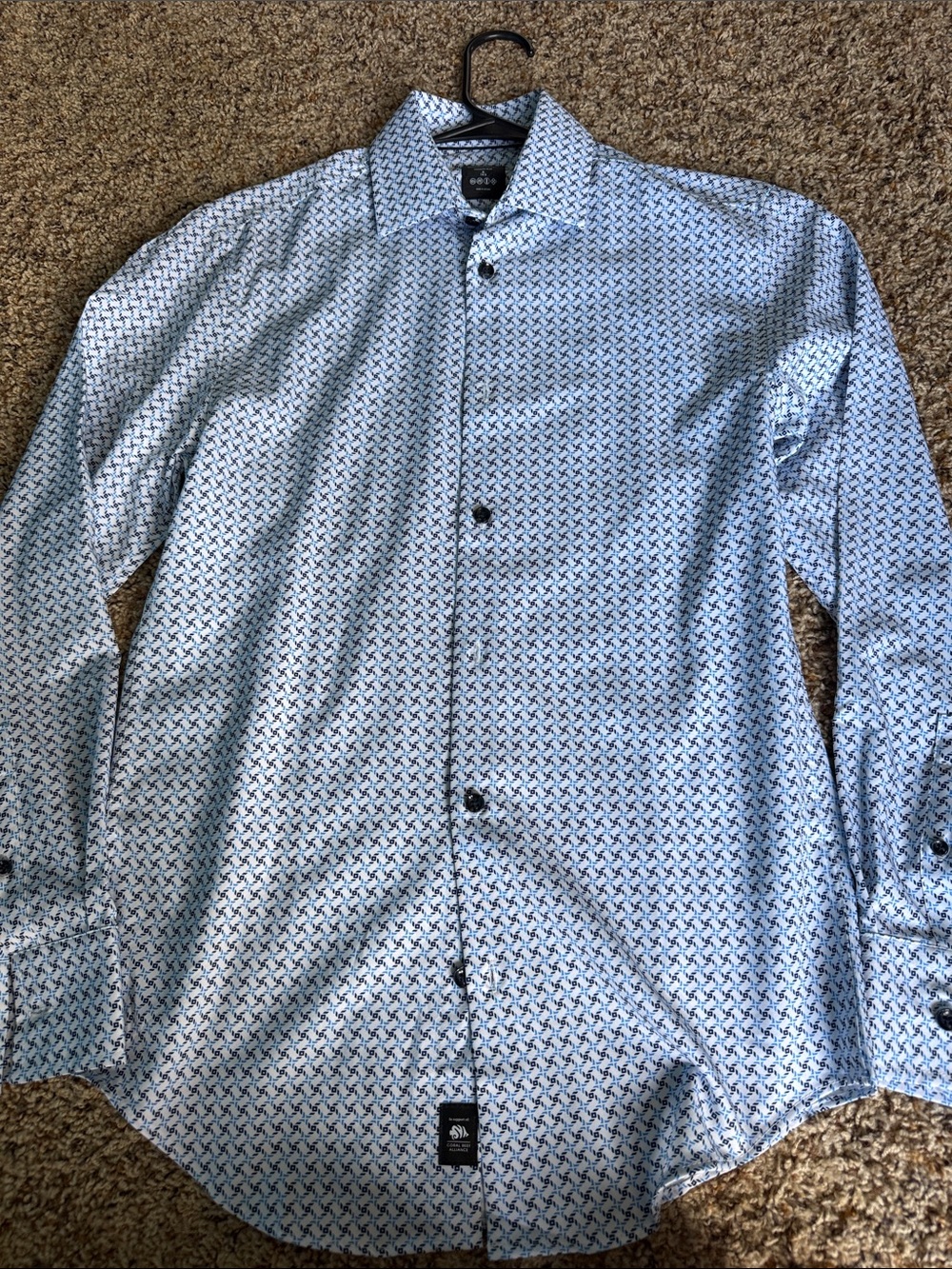 Modern slim Fit Light Blue Patterned Men’s Dress Shirt